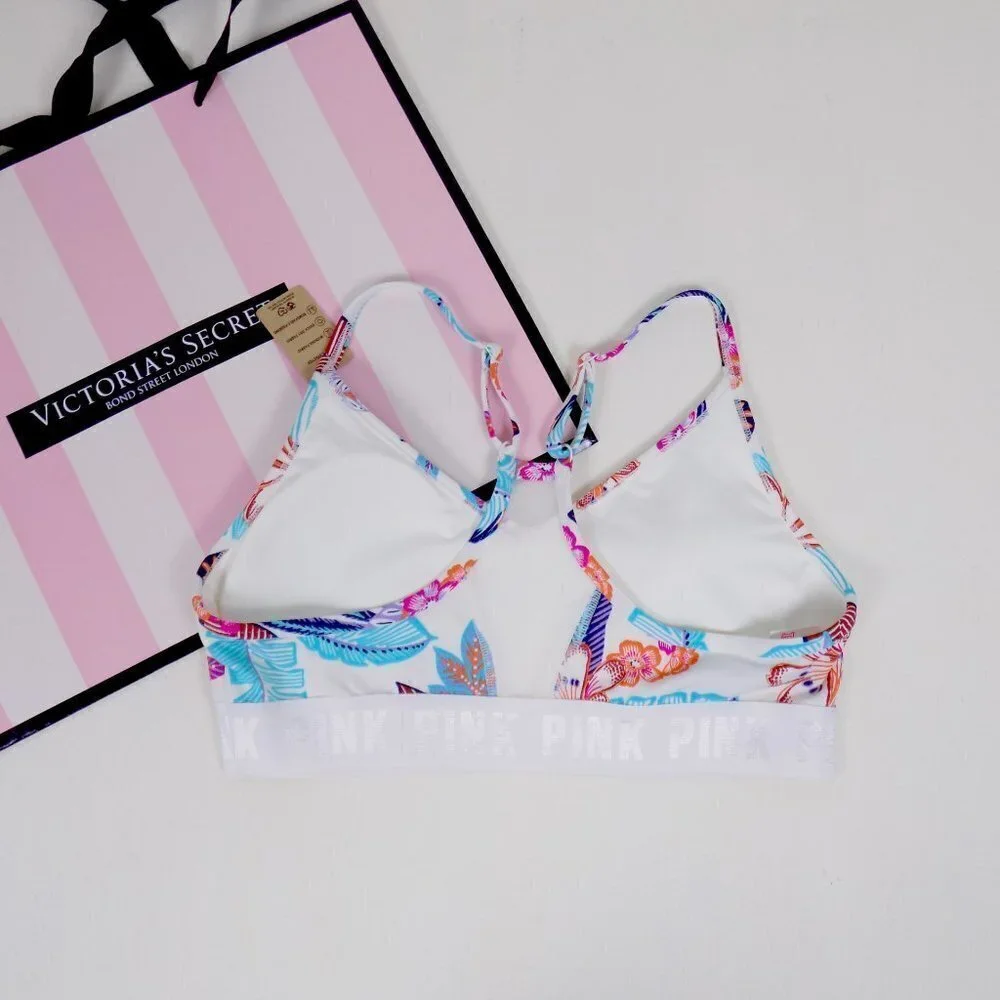nwt VS PINK ultimate sports bra tropical flowers